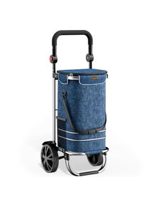 DeubaXXL DE Einkaufstrolley Blau Alu 56L 31x24x54cm 108232