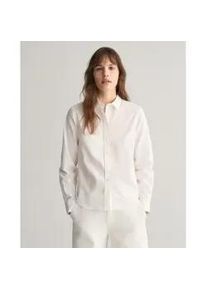 Gant f&uuml;r Damen. 4300348 Hemd Regular Fit Popeline wei&szlig; (34), L&auml;ssig, Baumwolle, Langarm