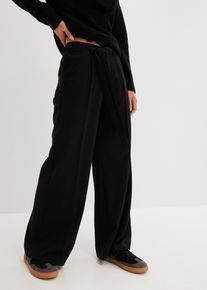 bonprix Bundfaltenhose aus Viskose-Mix, schwarz, Gr.44, Moderne Bundfaltenhose