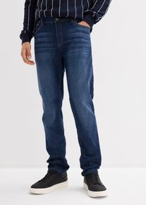 bonprix Slim Fit Stretch-Jeans Tapered, blau, Gr.29, Legere Jeans in Used-Optik, 98% Baumwolle