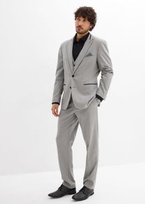bonprix Anzug mit Weste in Regular Fit (3-tlg.Set), grau, Gr.64, Stilvoller Anzug mit recycelten Polyester.