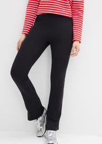 bonprix ausgestellte Leggings (2er-Pack), schwarz, Gr.44/46 (L), Komfortable Leggings aus Bio Baumwolle mit Bequembund, 95% Baumwolle (organic)