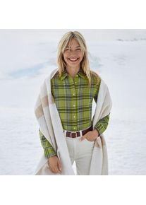 LANDS' END Boyfriend-Bluse aus Flanell, Damen,  Gr&uuml;n, Baumwolle, by Lands' End