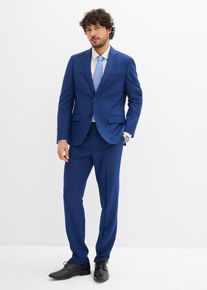 bonprix Anzug mit Krawatte in Slim Fit (3-tlg.Set), blau, Gr.56, Perfekter Sitz dank Elasthan-Anteil