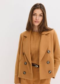 bonprix Kurze Jacke in Wolloptik, braun, Gr.46, elegante kurze Wolljacke