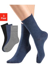 H.I.S. sheego Gro&szlig;e Gr&ouml;&szlig;en Socken, 1x jeans, 1x schwarz, 1x grau-meliert, Gr&ouml;&szlig;e 35/36 - Unisex