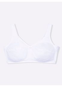 sheego Große Größen Entlastungs-BH ohne Bügel seitlich extra hoch geschnitten, weiß, Größe 85D - Damen