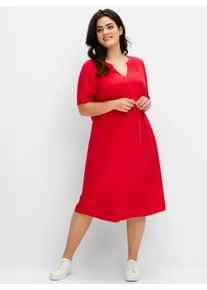 sheego Große Größen Luftiges A-Linien-Kleid aus leichter Viskose, erdbeere, Größe 48 - Damen