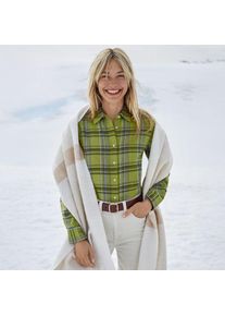 LANDS' END Boyfriend-Bluse aus Flanell, Damen,  Gr&uuml;n, Baumwolle, by Lands' End