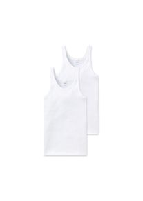 2 Schiesser Unterhemden in Feinripp - Herren - Gr. 56/58 - wei&szlig;