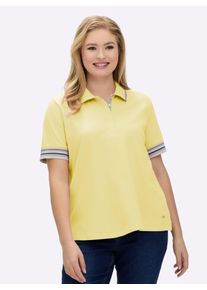 sheego Große Größen Poloshirt in Pikee-Qualität, zitrone, Größe 46 - Damen