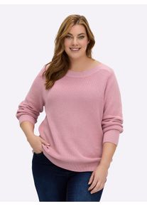 sheego Gro&szlig;e Gr&ouml;&szlig;en Strickpullover in Ripp-Optik, hortensie, Gr&ouml;&szlig;e 46 - Damen