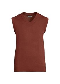 LANDS' END CashTouch Feinstrick-Pullunder, Herren,  Braun, Polyester, by Lands' End