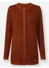 sheego Große Größen Strickjacke in Bouclé-Qualität, rostrot, Größe 44 - Damen