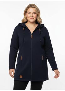 sheego Gro&szlig;e Gr&ouml;&szlig;en Sweatjacke mit 2-Wege-Rei&szlig;verschluss, marine, Gr&ouml;&szlig;e 52 - Damen