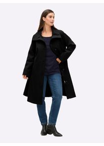 sheego Gro&szlig;e Gr&ouml;&szlig;en Kurzmantel in A-Linie, schwarz, Gr&ouml;&szlig;e 44 - Damen