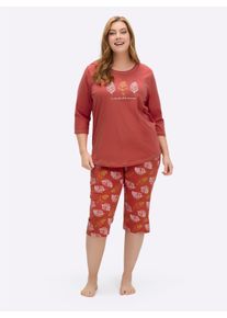 wäschepur sheego Große Größen Schlafanzug mit Glanz-Effekten, terra, Größe 40/42 - Damen