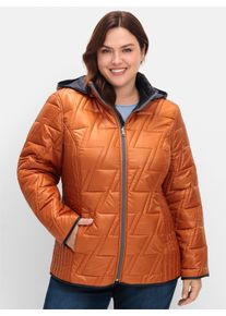 sheego Gro&szlig;e Gr&ouml;&szlig;en Wendejacke mit Kapuze, abzippbar, cognac, Gr&ouml;&szlig;e 38 - Damen