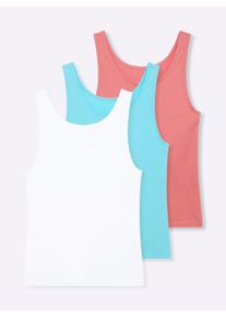 w&auml;schepur sheego Gro&szlig;e Gr&ouml;&szlig;en Achseltop mit breiten Tr&auml;gern, flamingo + aquamarin + wei&szlig;, Gr&ouml;&szlig;e 48/50 - Damen