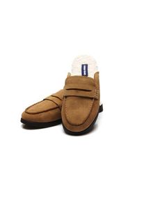 LANDS' END Veloursleder-Pantoletten mit Teddyfutter, Damen,  Braun, Rauleder, by Lands' End