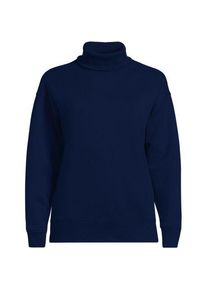 LANDS' END Serious Sweats Rollkragenpullover, Damen,  Blau, Baumwoll-Mischung/Polyester-Mischung, by Lands' End