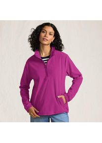 LANDS' END Anyweather Fleece-Pullover mit Rei&szlig;verschluss, Damen,  Pink, Polyester, by Lands' End