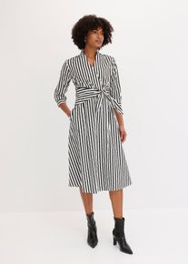 bonprix Midikleid mit Bindeband, wei&szlig;, Gr.52, Midikleid aus Popline und Bindeband, 61% Baumwolle
