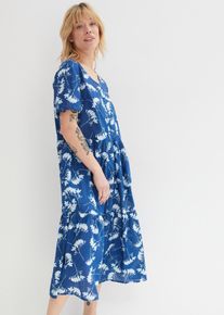 bonprix Tunika-Kleid aus sommerlich leichter Qualit&auml;t, blau, Gr.38, Midi Tunika-Kleid mit Muster, aus 100% Baumwolle