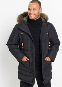 bonprix Gef&uuml;tteter Funktionsparka, schwarz, Gr.46, Cooler Parka mit Taschen