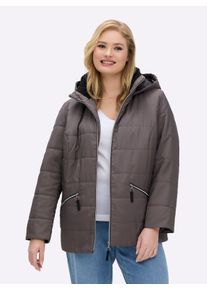 sheego Große Größen Steppjacke mit Wattierung, wärmend, taupe, Größe 48 - Damen