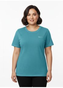 sheego Große Größen Funktionsshirt in atmungsaktiver Qualität, türkis, Größe 44/46 - Damen