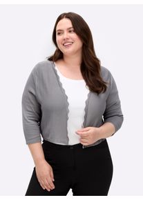 sheego Große Größen Bolero in Feinstrick-Qualität, steingrau, Größe 40 - Damen