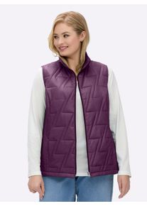 sheego Gro&szlig;e Gr&ouml;&szlig;en Steppweste mit kontrastfarbigem Futter, violett, Gr&ouml;&szlig;e 54 - Damen
