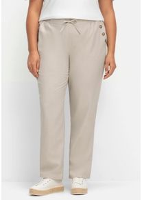 sheego Gro&szlig;e Gr&ouml;&szlig;en Hose in Leinen-Optik, beige, Gr&ouml;&szlig;e 27 - Damen