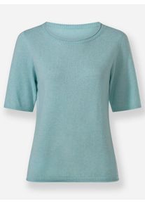 sheego Große Größen Feinstrickpullover mit Kaschmir, aqua-meliert, Größe 48/50 - Damen
