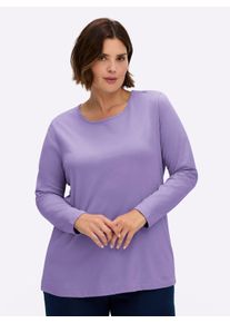 sheego Gro&szlig;e Gr&ouml;&szlig;en Langarmshirt in weiter Form, lavendel, Gr&ouml;&szlig;e 44 - Damen