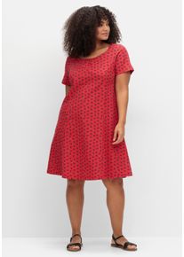 sheego Große Größen Jerseykleid mit floralem Dessin, erdbeere-ecru-bedruckt, Größe 52 - Damen