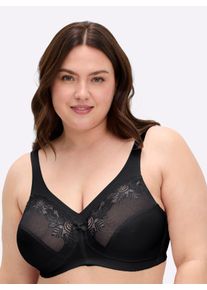 Glamorise sheego Gro&szlig;e Gr&ouml;&szlig;en Minimizer-BH ohne B&uuml;gel mit Spitzeneinsatz, schwarz, Gr&ouml;&szlig;e 110H - Damen