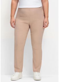 sheego Gro&szlig;e Gr&ouml;&szlig;en Stretch-Hose mit innenliegendem Dehnbund, beige, Gr&ouml;&szlig;e 56 - Damen