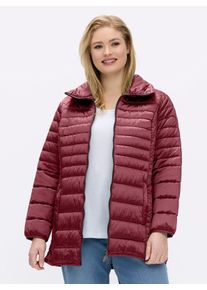 sheego Große Größen Steppjacke mit dezentem Glanz, bordeaux, Größe 18 - Damen