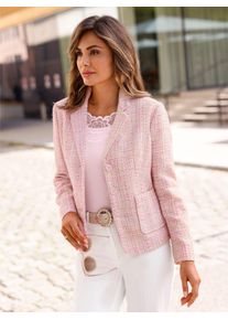 Jackenblazer Lady "Boucl&eacute;-Blazer", Damen, Gr. 52, hellros&eacute;, gemustert, 100% Polyester, Blazer Jackenblazer