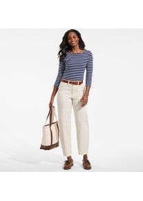 LANDS' END Barrel-Chinos High Waist, Damen,  Wei&szlig;, Baumwolle/Elasthan, by Lands' End