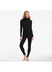 LANDS' END Stretch-THERMASKIN-Oberteil mit Rollkragen, Damen,  Schwarz, Elasthan/Polyester-Mischung, by Lands' End