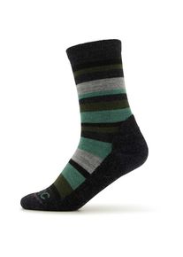 Stoic Merino Trekking Crew Socks Stripes Wandersocken Kinder (Gr 27-30 |schwarz)