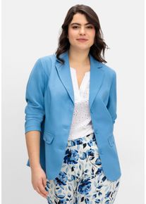 sheego Große Größen Blusenblazer mit Wiener Nähten, mittelblau, Größe 42 - Damen