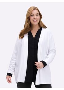 sheego Große Größen Shirtjacke mit Ärmel-Raffungen, weiß, Größe 46 - Damen