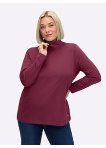 sheego Große Größen Rollkragenshirt mit langen Ärmeln, bordeaux, Größe 46 - Damen