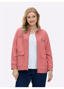 sheego Gro&szlig;e Gr&ouml;&szlig;en Shirtjacke aus reiner Baumwolle, lachsrot, Gr&ouml;&szlig;e 46 - Damen