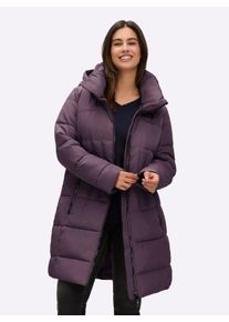 sheego Gro&szlig;e Gr&ouml;&szlig;en Steppmantel mit Raffung am Stehkragen, aubergine, Gr&ouml;&szlig;e 50 - Damen