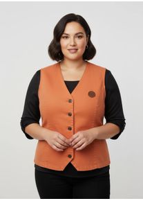 sheego Große Größen Jeansweste in Stretch-Qualität, orange, Größe 40 - Damen